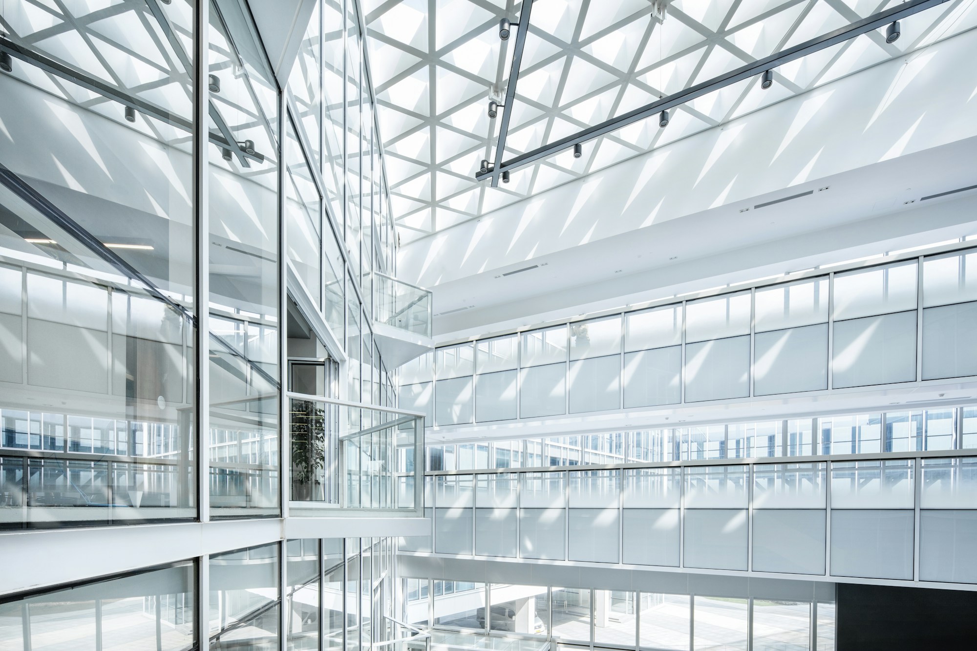 Bright contemporary commercial interior with thoughtful architectural detailing